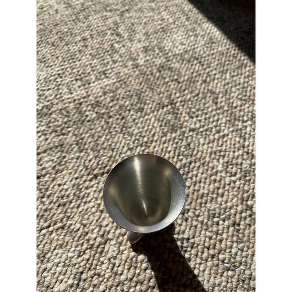 VINTAGE PEWTER ALUMINUM WOLF FOX‎ SADDLE STIRRUP CUP METAL JIGGER - Picture 5 of 7